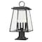 Z-Lite Broughton Outdoor Pier Mounted Fixture, 4-Light, 12.5 In.W x 24.5 In.H, Black/Clear Beveled 521PHBR-533PM-BK - alternate 1